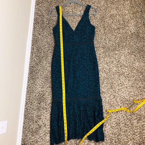 Bardot Blue Midi Length Cocktail Lace Dress - Picture 15 of 15